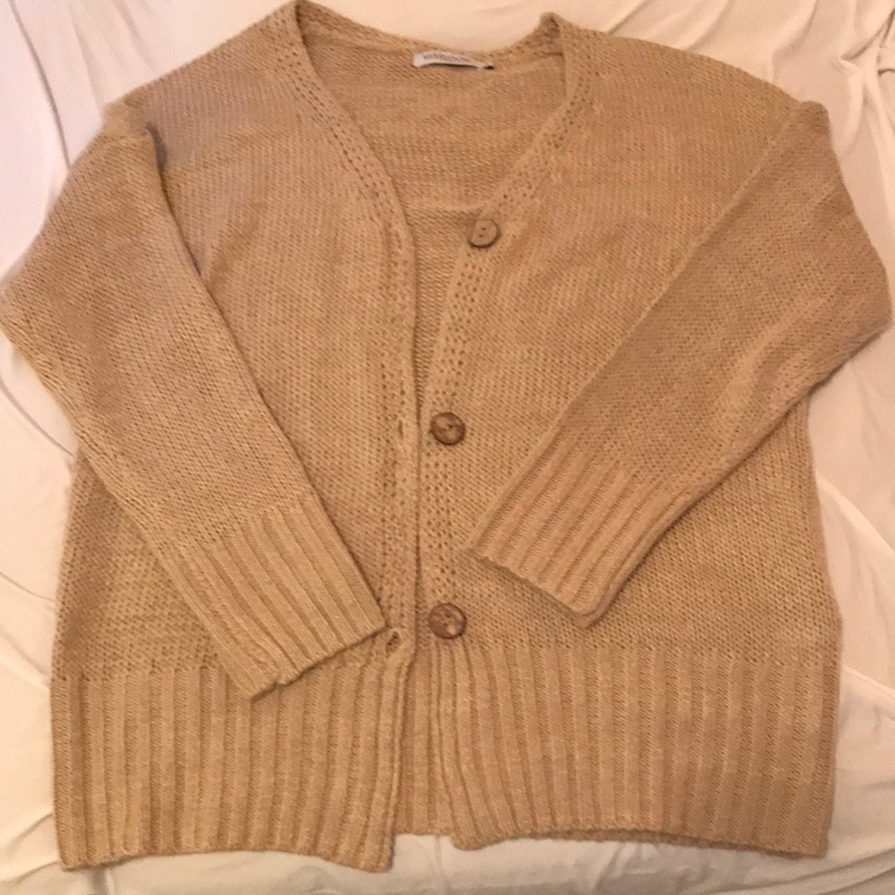 MissLook Cardigan, tan, size large